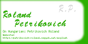 roland petrikovich business card